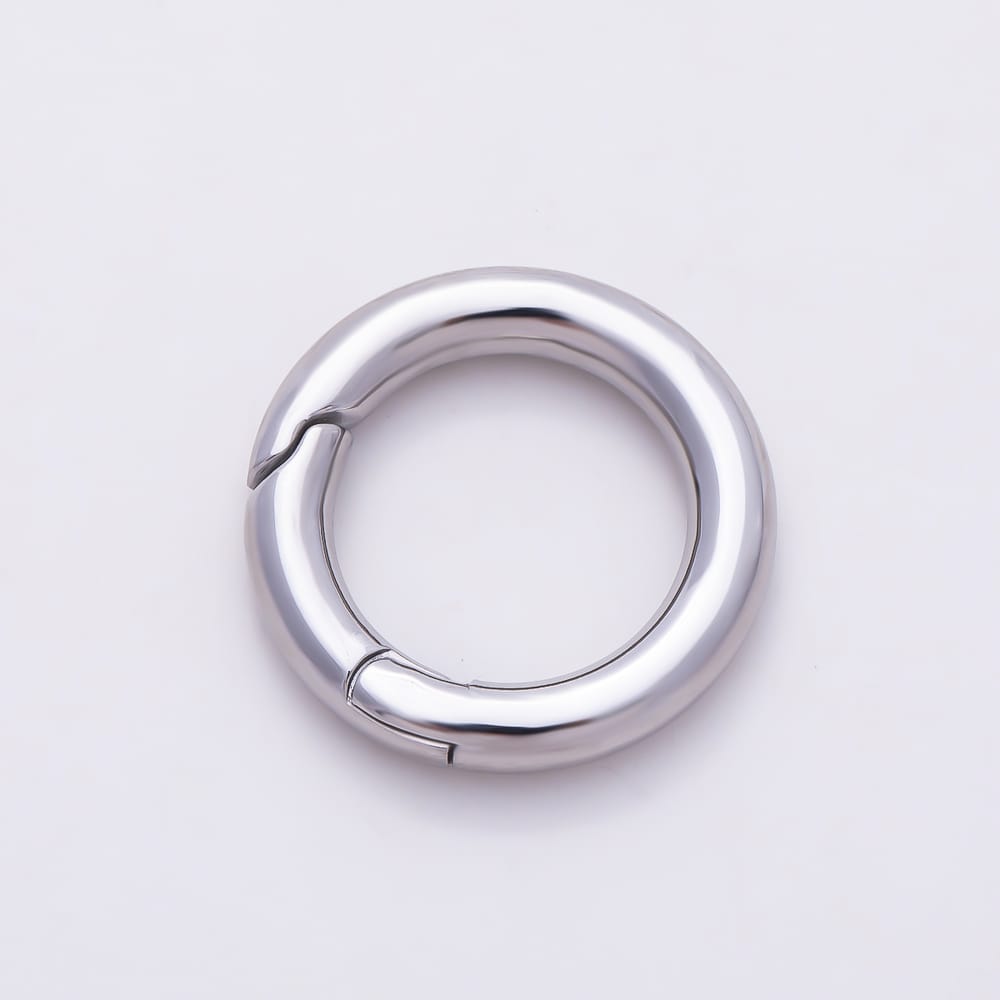 Stainless Steel Round Spring Gate Ring Push Clasp Findings | Findings-00601 - Findings-00610