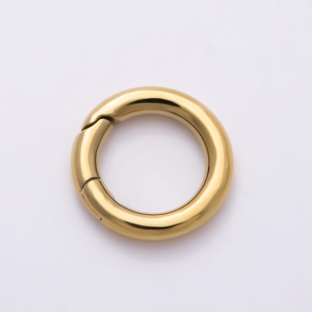 Stainless Steel Round Spring Gate Ring Push Clasp Findings | Findings-00601 - Findings-00610