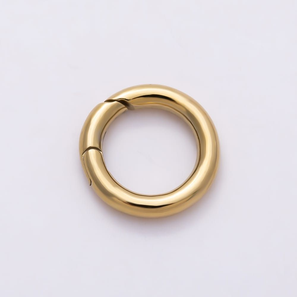 Stainless Steel Round Spring Gate Ring Push Clasp Findings | Findings-00601 - Findings-00610