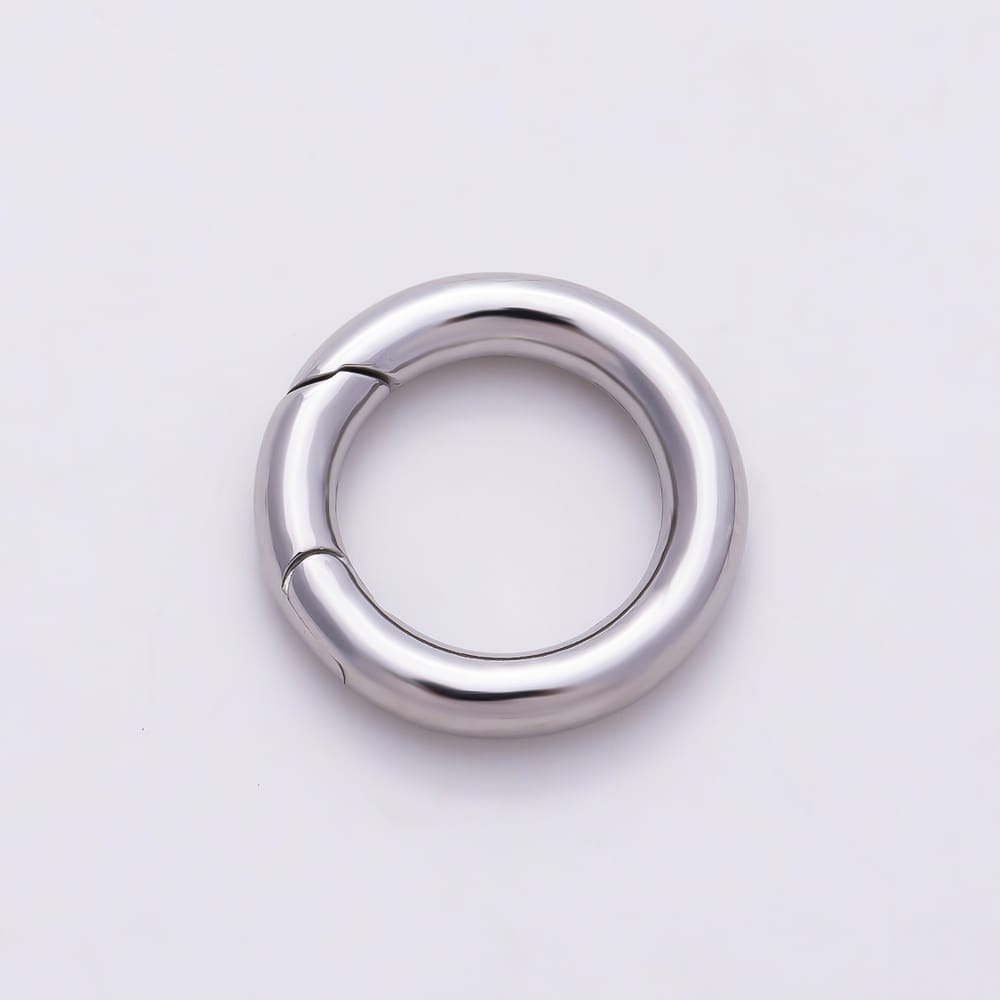 Stainless Steel Round Spring Gate Ring Push Clasp Findings | Findings-00601 - Findings-00610
