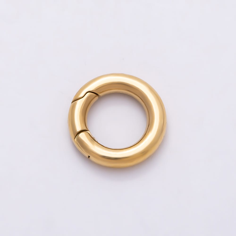 Stainless Steel Round Spring Gate Ring Push Clasp Findings | Findings-00601 - Findings-00610