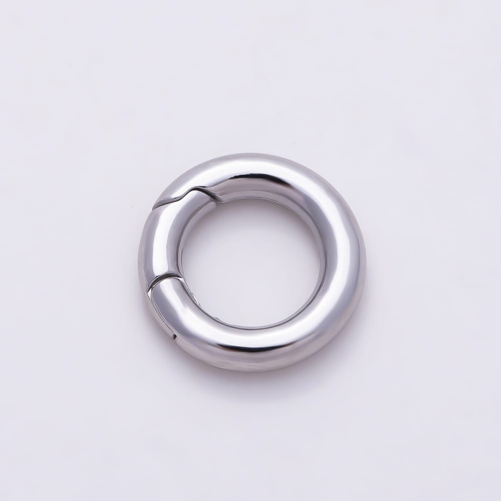 Stainless Steel Round Spring Gate Ring Push Clasp Findings | Findings-00601 - Findings-00610
