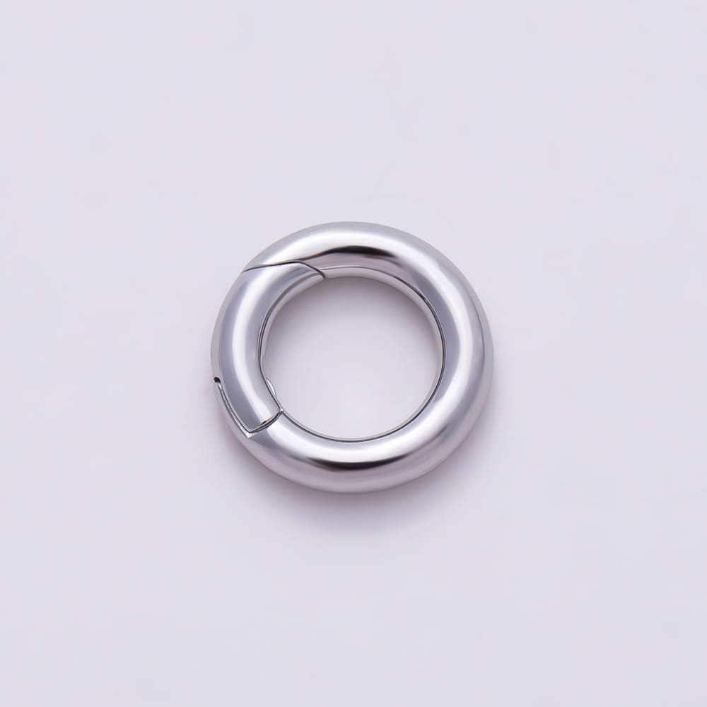 Stainless Steel 10mm Round Spring Snap Gate O-Ring Clasp Findings | Findings-00611 - Findings-00612