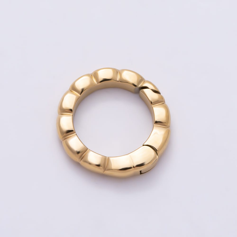 Stainless Steel 13mm Textured Openable Spring O-Ring Snap Clasp Findings | Findings-00613 - Findings-00614