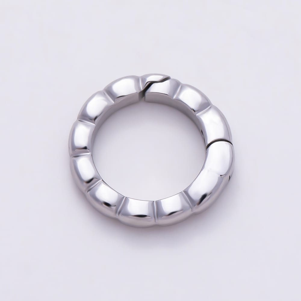 Stainless Steel 13mm Textured Openable Spring O-Ring Snap Clasp Findings | Findings-00613 - Findings-00614