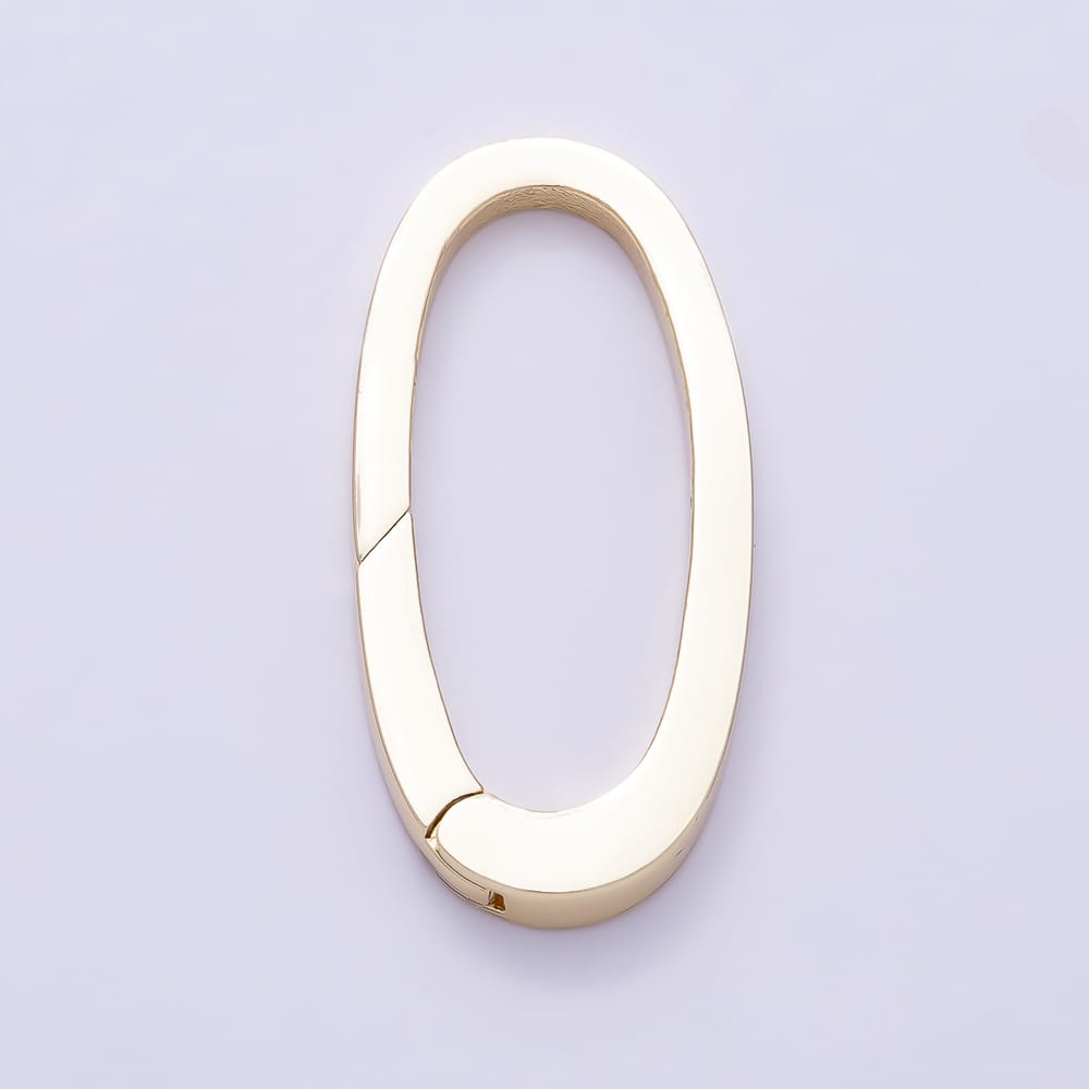 16K Gold Filled 35mm Minimalist Push Gate Oval Clasp Findings | Findings-00618