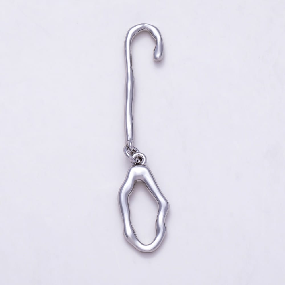 16K Gold Filled 28mm Irregular Hollow Ring Organic Wavy Ear Hook Findings | Findings-00631 - Findings-00632