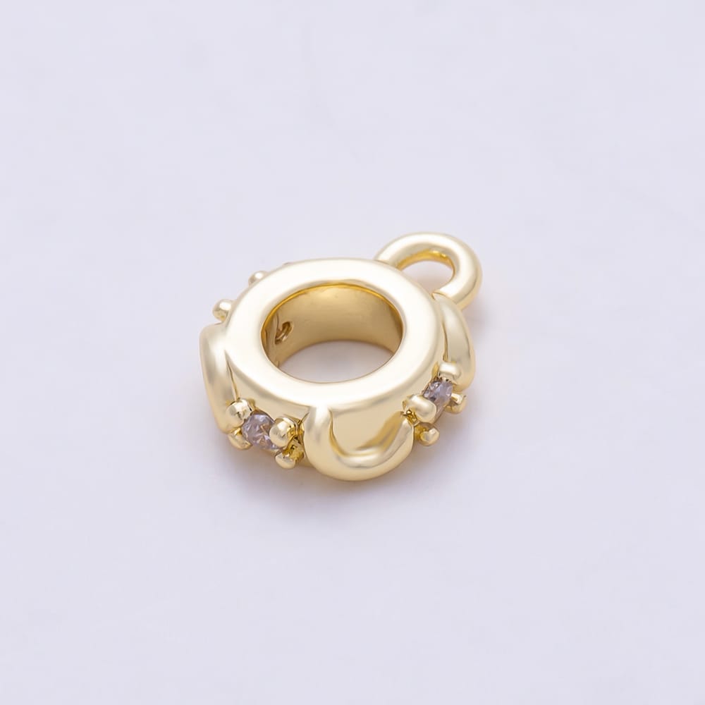 16K Gold Filled 10mm Clear CZ Celestial Crescent Moon Drop Rondelle Bail Findings in Gold & Silver | Findings-00640 Findings-00641