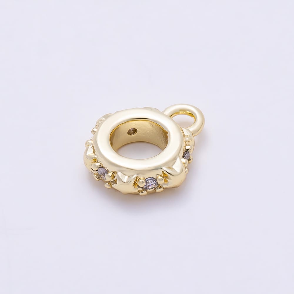 16K Gold Filled 9.5mm Celestial Star Minimalist Drop Rondelle Bail Findings in Gold & Silver | Findings-00644 Findings-00645