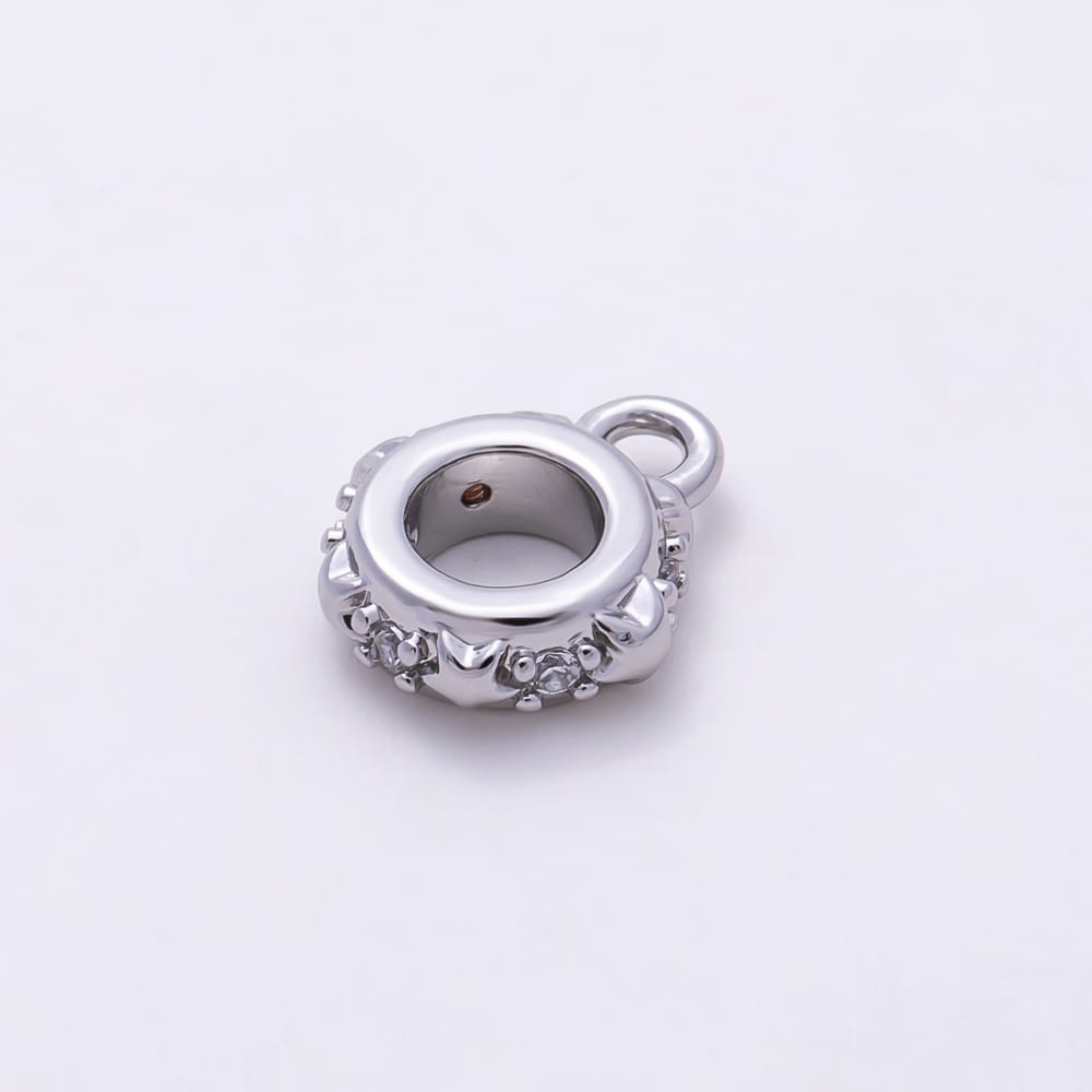 16K Gold Filled 9.5mm Celestial Star Minimalist Drop Rondelle Bail Findings in Gold & Silver | Findings-00644 Findings-00645