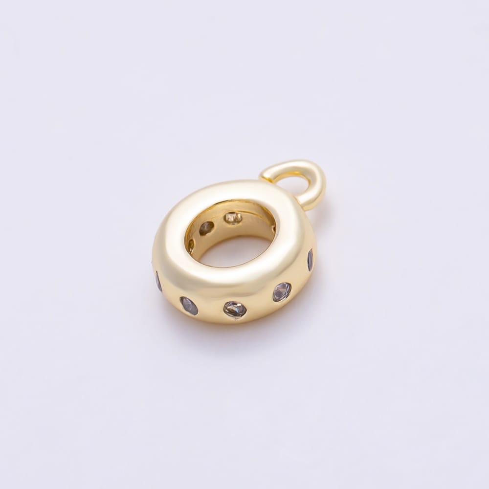 16K Gold Filled 10mm Clear CZ Dotted Drop Rondelle Bail Findings in Gold & Silver | Findings-00646 Findings-00647