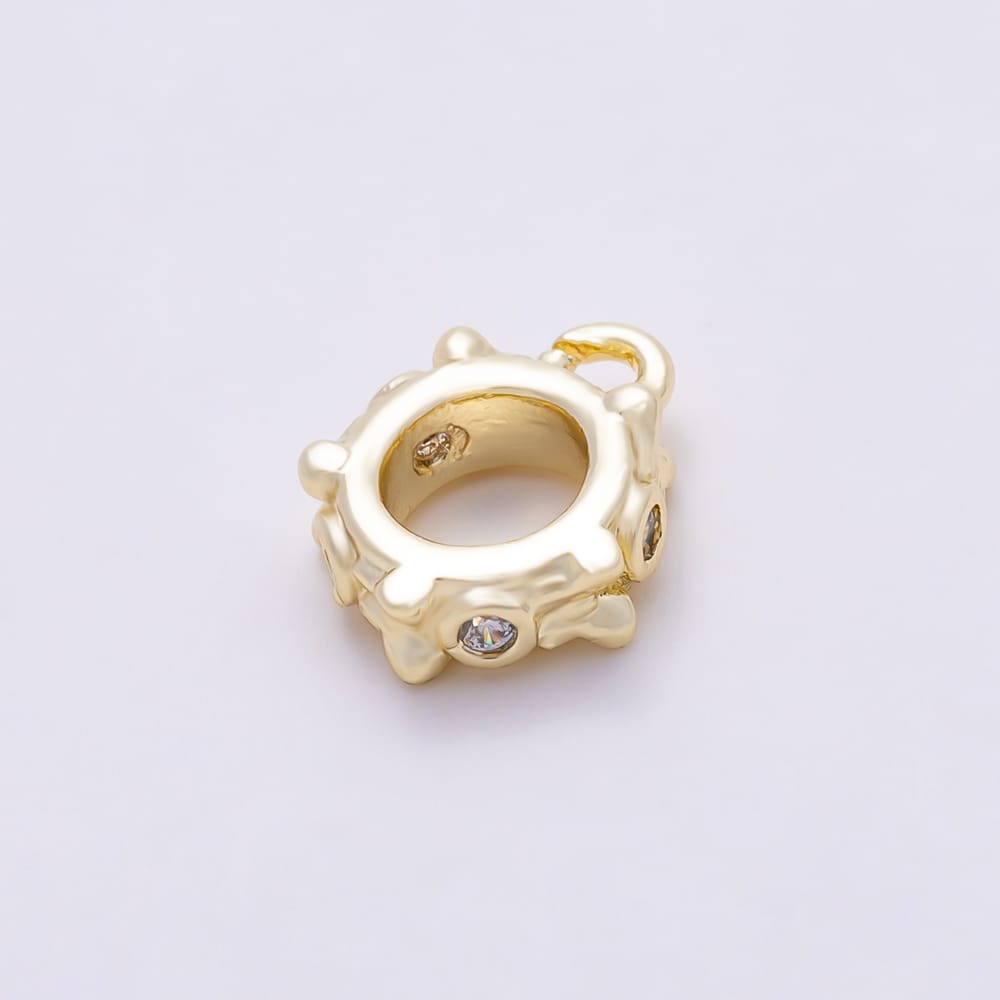 16K Gold Filled 9mm Clear Round CZ Butterfly Drop Rondelle Bail Findings in Gold & Silver | Findings-00648 Findings-00649