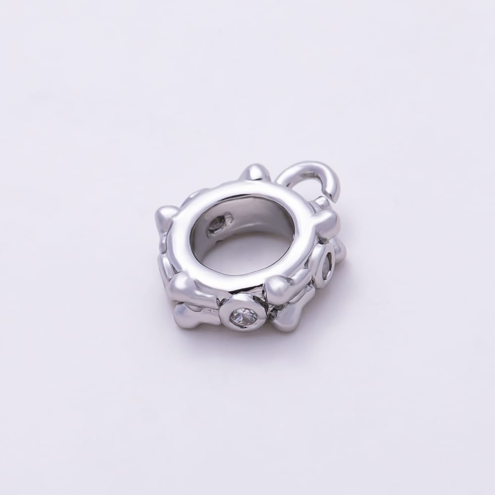 16K Gold Filled 9mm Clear Round CZ Butterfly Drop Rondelle Bail Findings in Gold & Silver | Findings-00648 Findings-00649