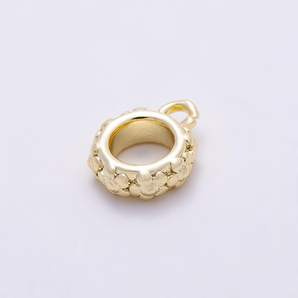 16K Gold Filled 9mm Flower Minimalist Drop Rondelle Bail Findings in Gold & Silver | Findings-00652 Findings-00653