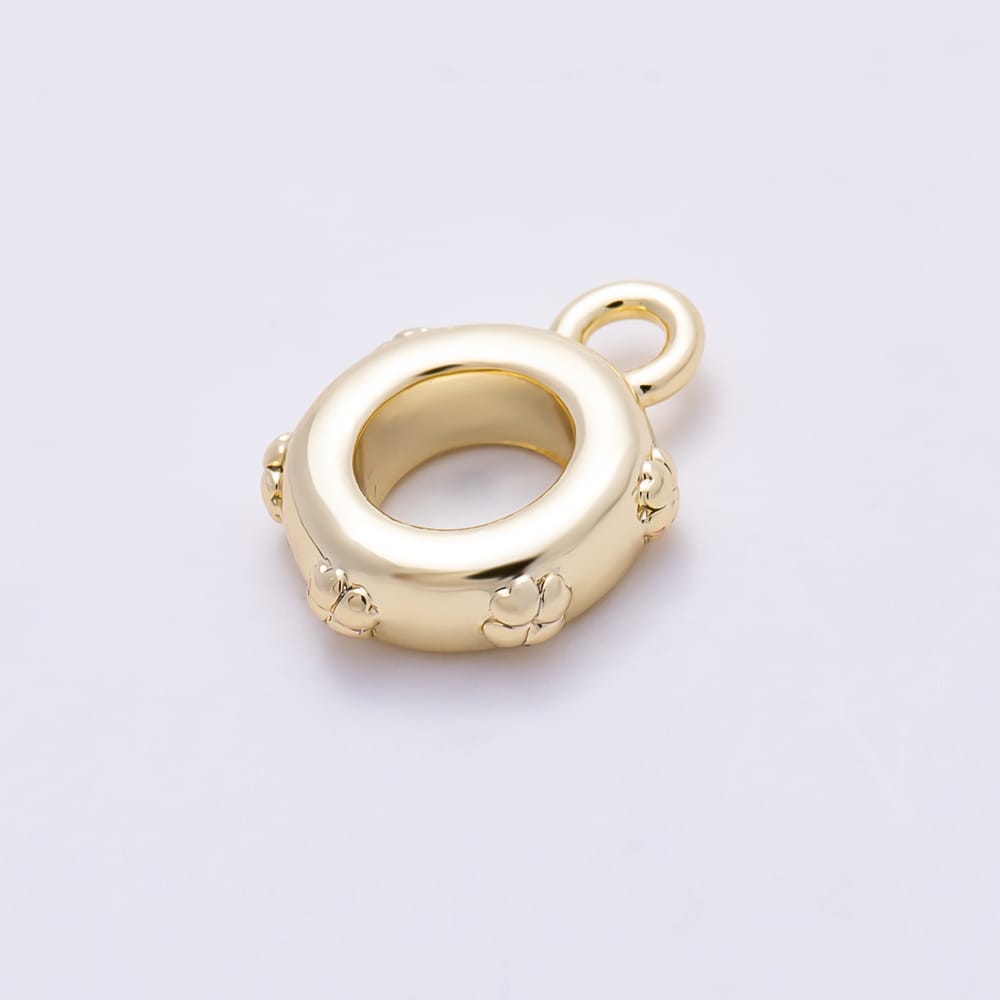 16K Gold Filled 10.5mm Minimalist Lucky Clover Rondelle Bail Findings in Gold & Silver | Findings-00656 Findings-00657