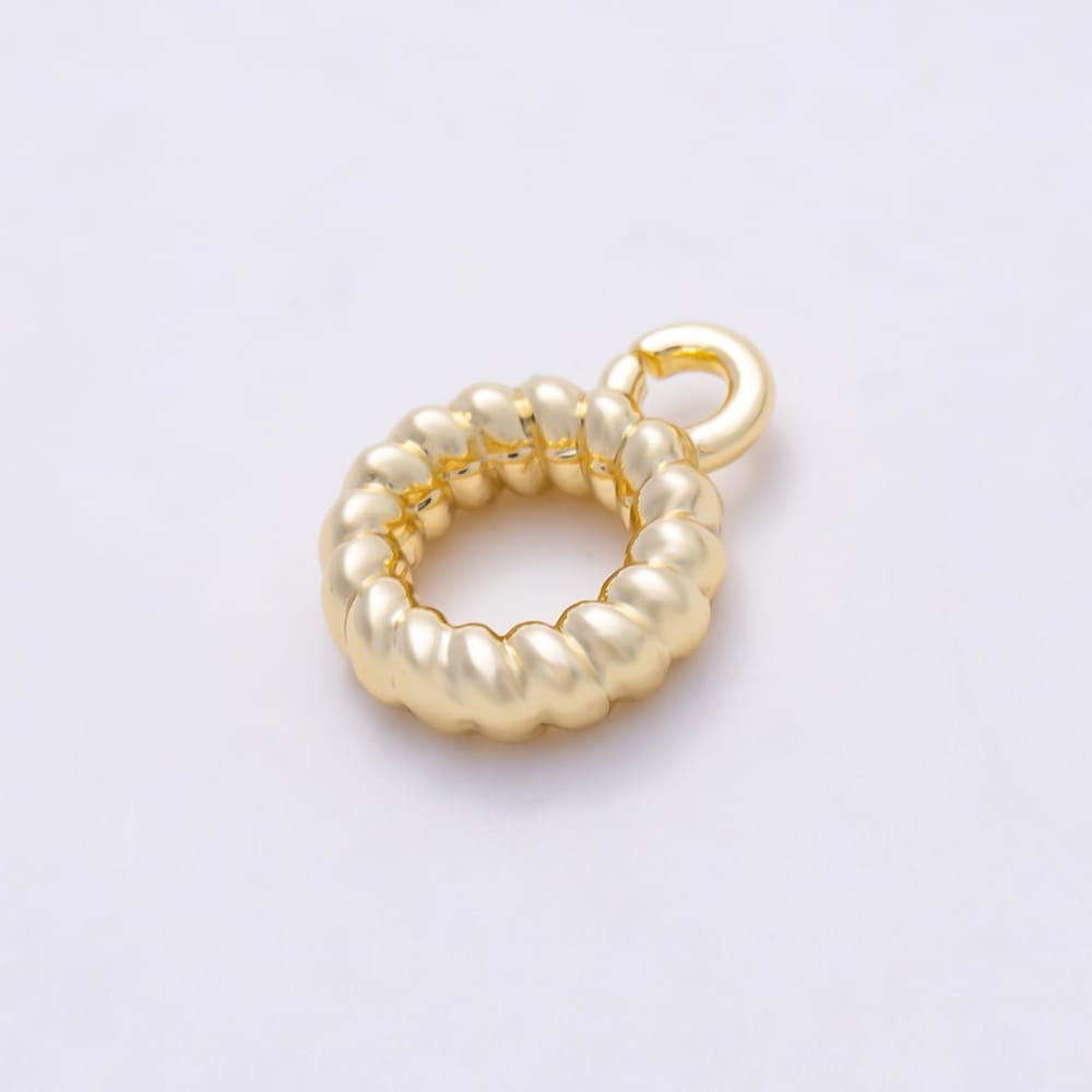 16K Gold Filled 9.5mm Chubby Croissant Drop Rondelle Bail Findings in Gold & Silver | Findings-00662 Findings-00663