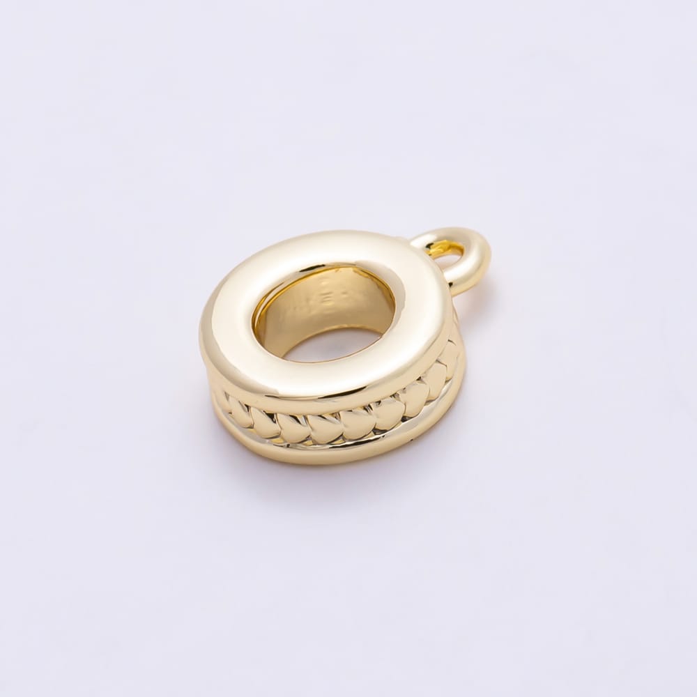 16K Gold Filled 9.5mm Braided Lined Drop Rondelle Bail Findings in Gold & Silver | Findings-00668 Findings-00669