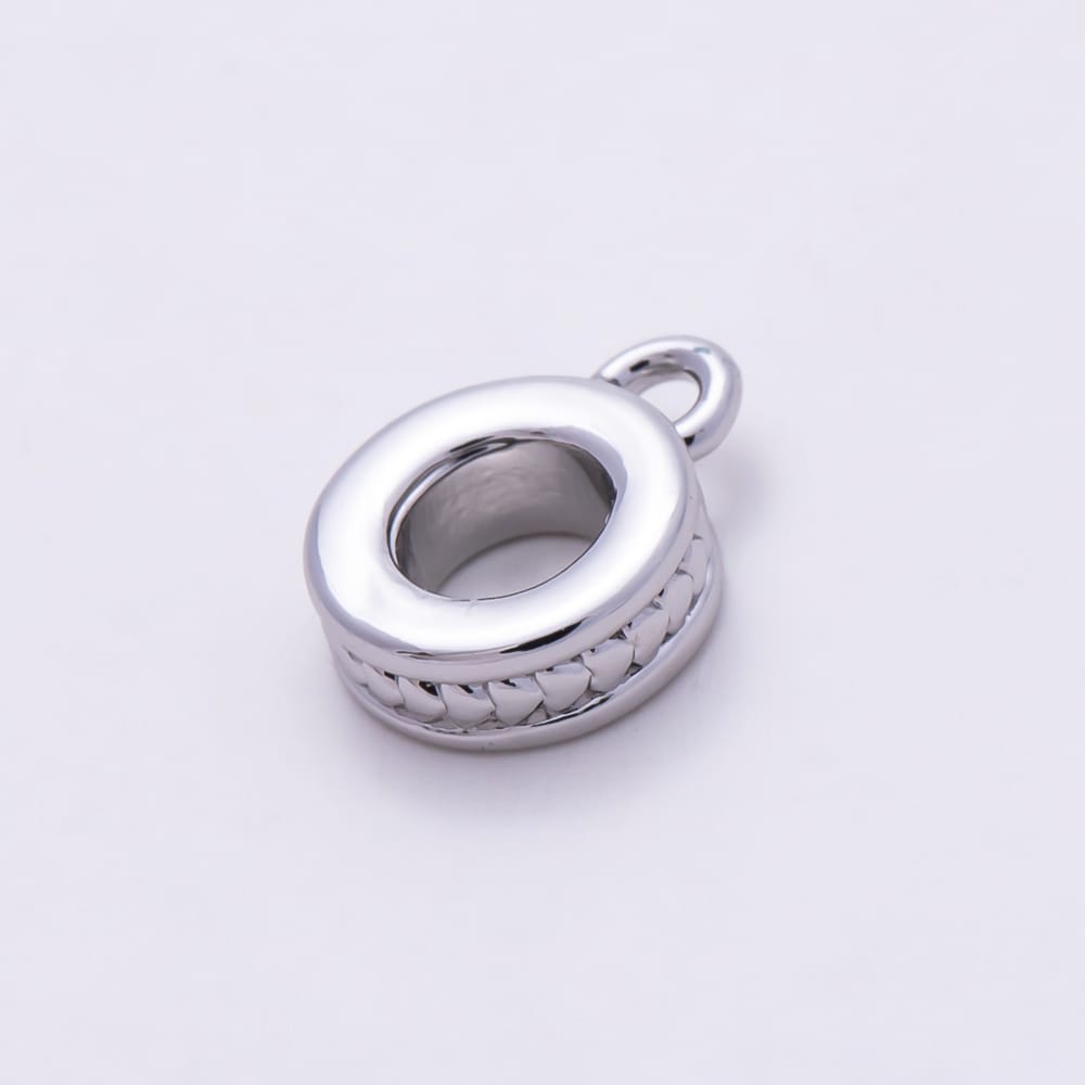 16K Gold Filled 9.5mm Braided Lined Drop Rondelle Bail Findings in Gold & Silver | Findings-00668 Findings-00669