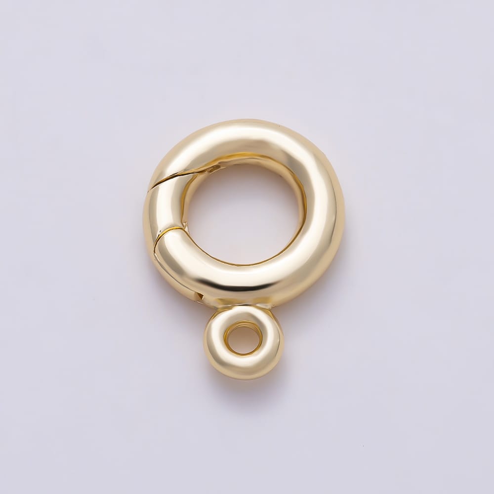 16K Gold Filled 14mm Round Minimalist Push Clasps Enhancer Closure Findings | Findings-00684