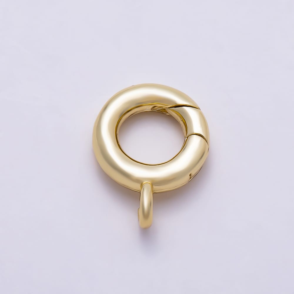 16K Gold Filled 13mm Minimalist Push Gate Round Spring Closure Findings | Findings-00686