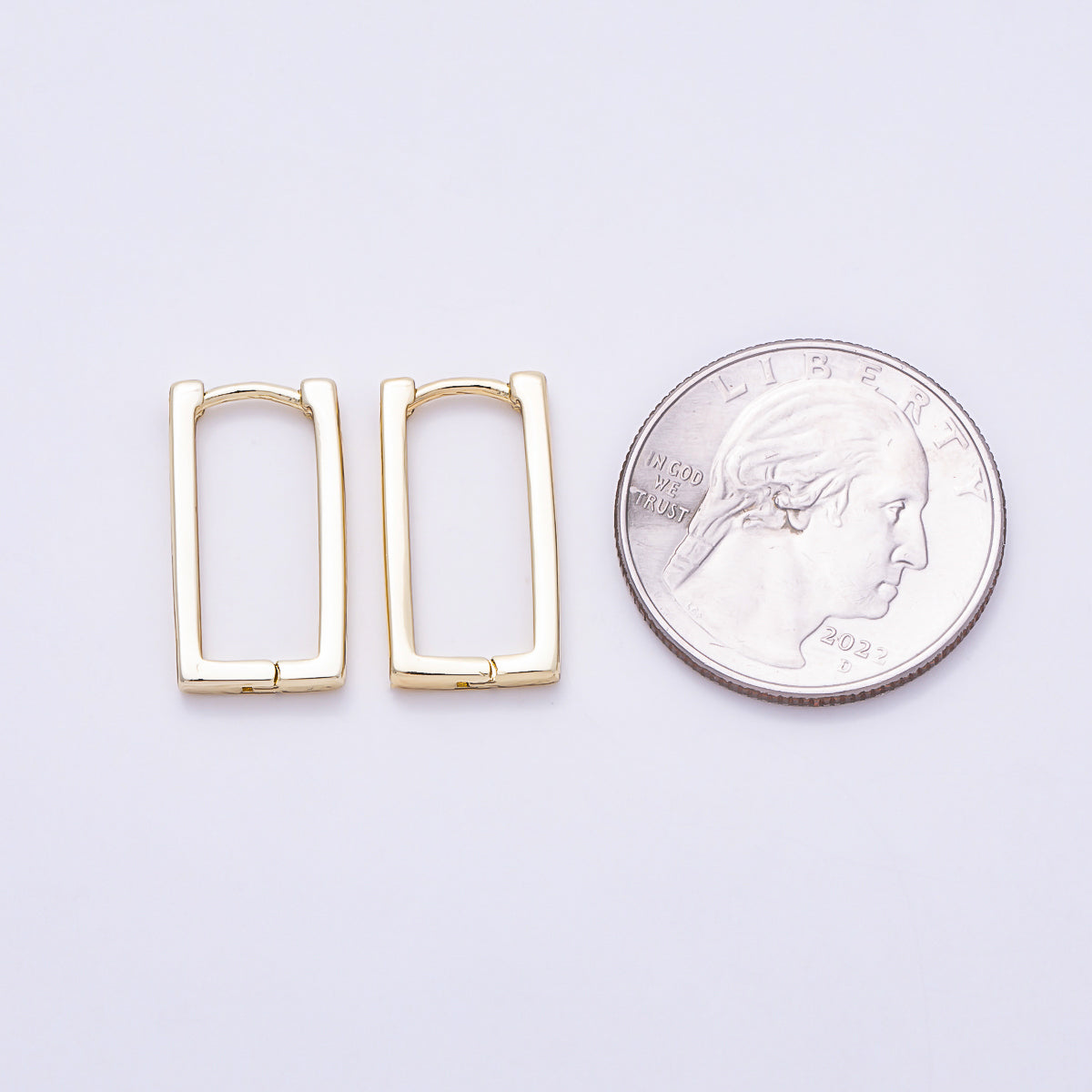 14K Gold Filled 20mm Minimalist Thin Rectangle Hoop | Earrings-00760