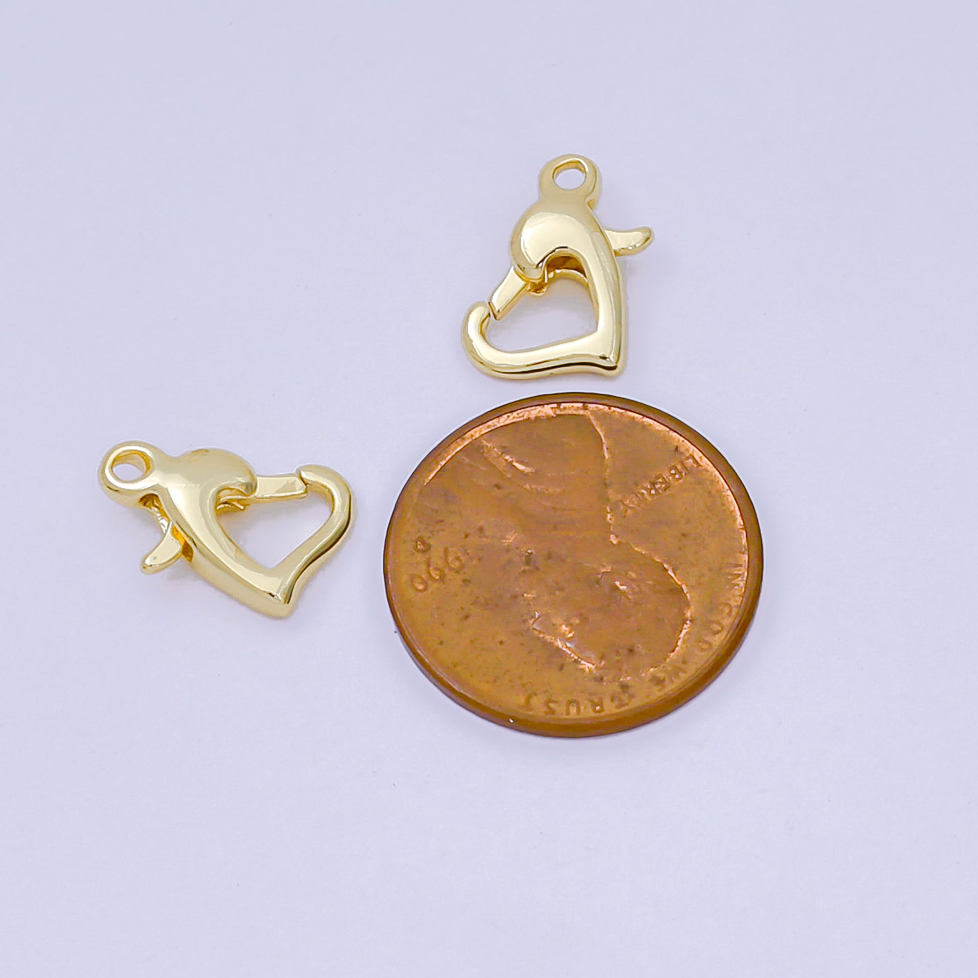 14K Gold Filled 13mm Heart-Shaped Lobster Clasp Closure Finding in Gold & Silver | Z1341