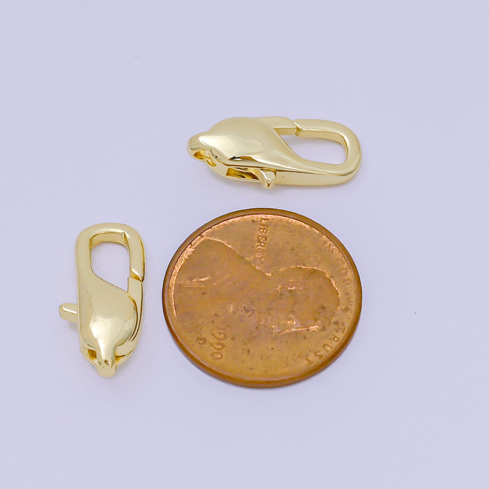 14K Gold Filled 17mm Thick Lobster Clasp Closure Finding in Gold & Silver | Z1337
