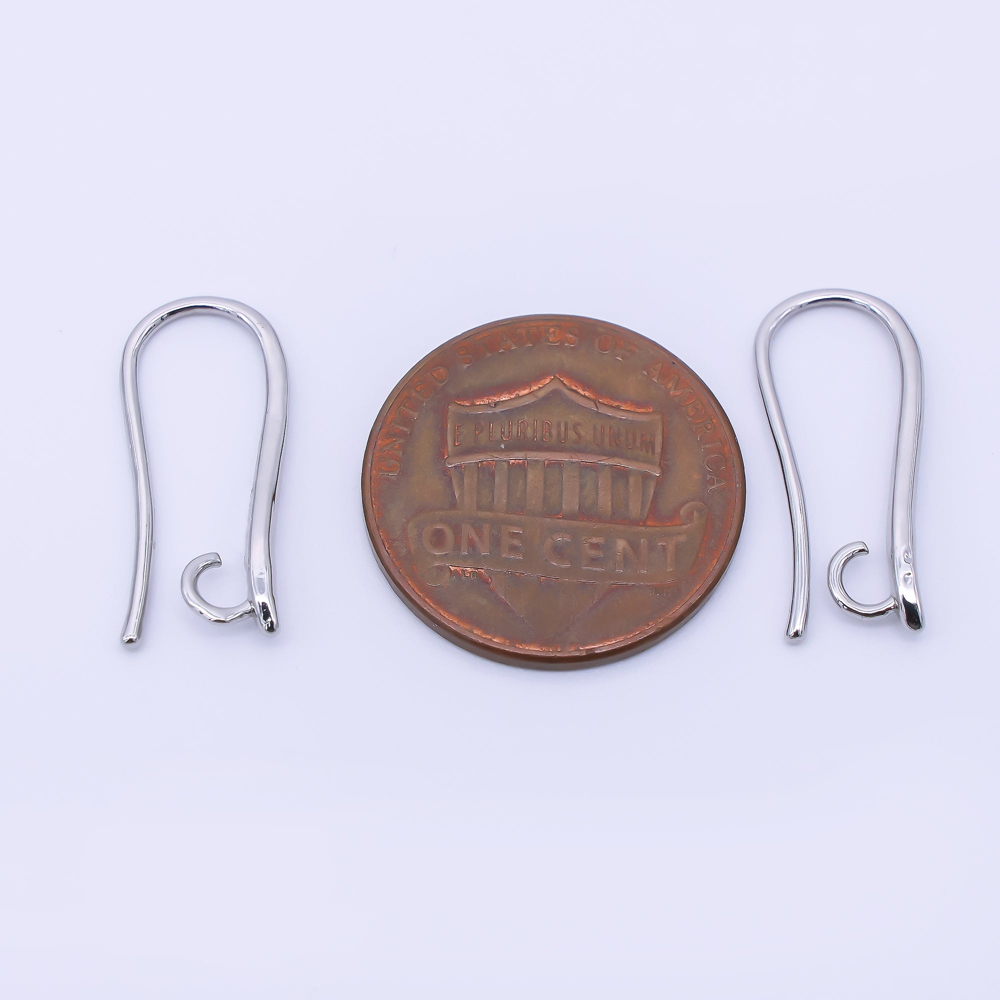 14K Gold Filled 19mm Minimalist Fish Hook Open Loop Earring Findings in Gold & Silver | Z1333 Z1334