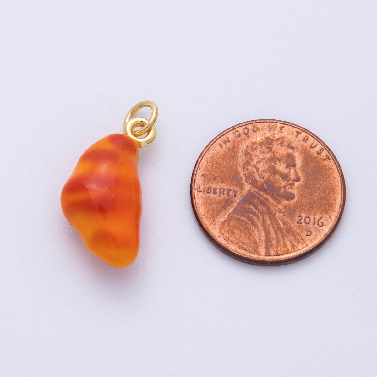 14K Gold Filled 20.3mm Plain Croissant Pastry 3D Multidimensional Charm | Charms-00024