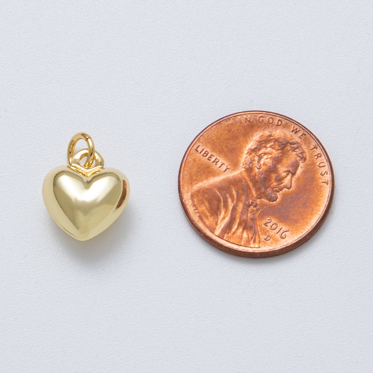 14K Gold Filled 12mm Minimalist Heart 3D Multidimensional Charm | Charms-100027