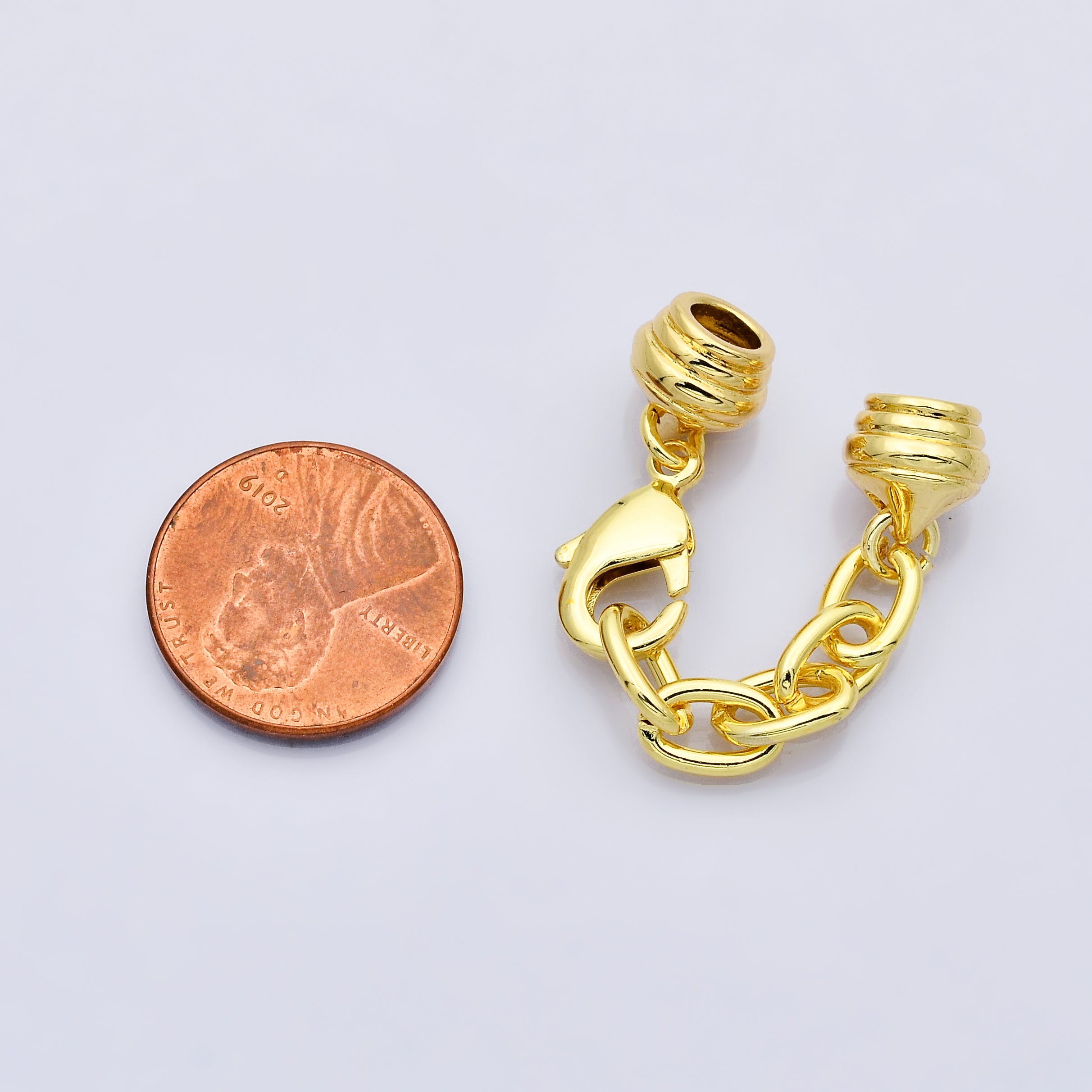 Gold Cord End Cap Clasps with Lobster and Extender for Paracord Bracelet Necklace Making z-a1301
