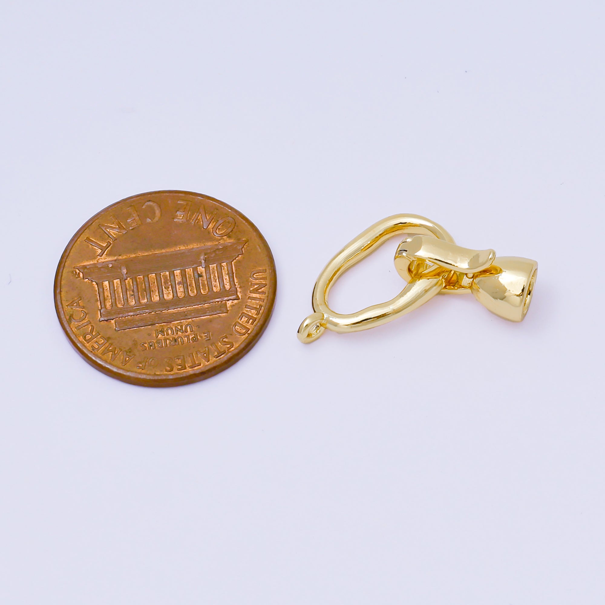 14K Gold Filled Abstract Oblong Snap Latch Findings Set | Z784