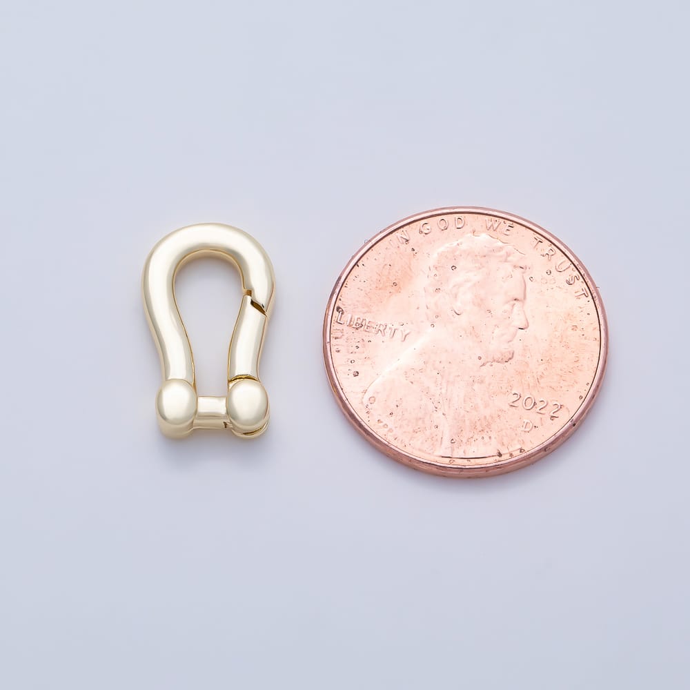 16K Gold Filled 15mm Horseshoe U-Shaped Geometric Minimalist Push Gate Clasps Enhancer Closure Findings | Findings-00680