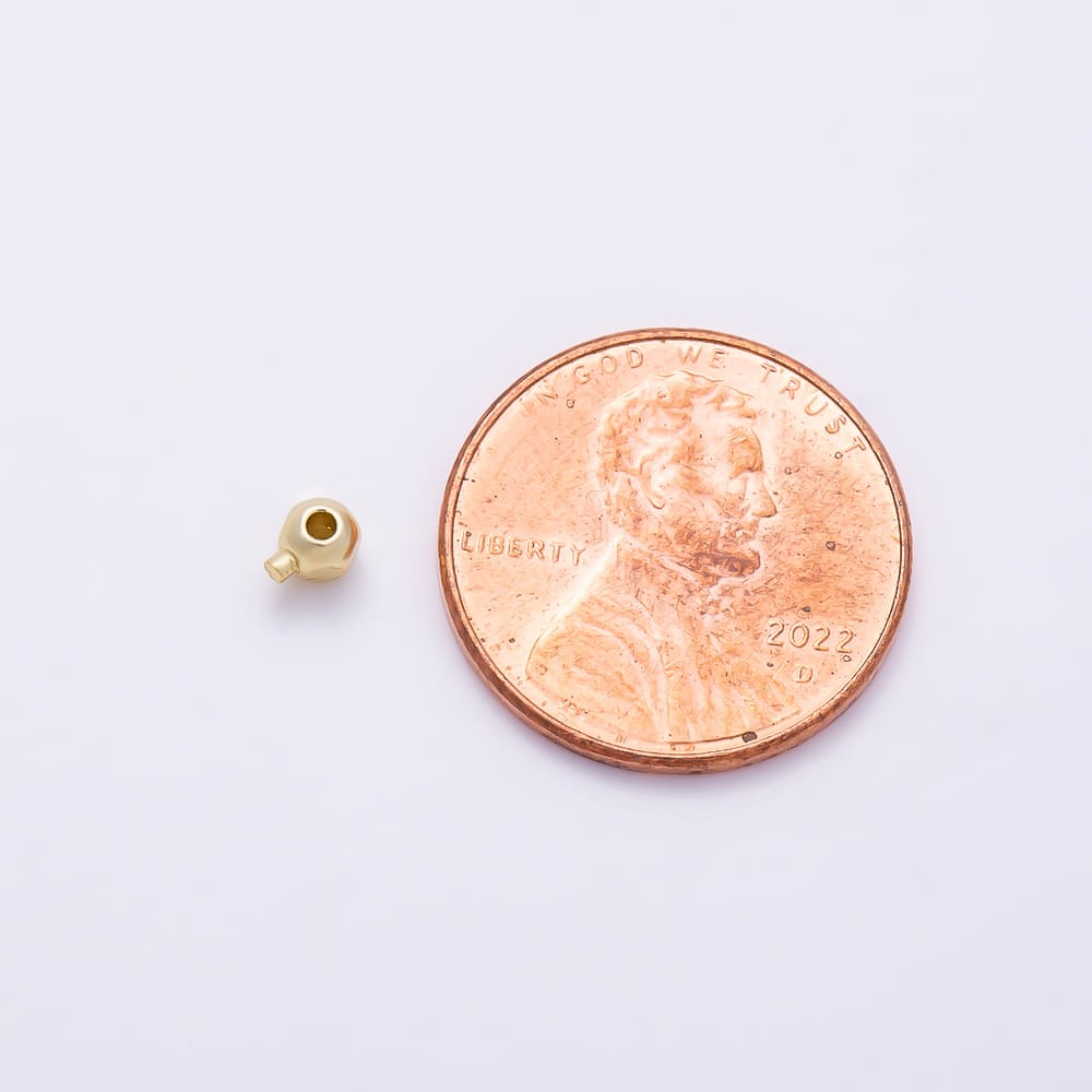 16K Gold Filled 4mm Minimalist Round Ball Ringed Stopper Findings by 20 Pieces | Findings-00188