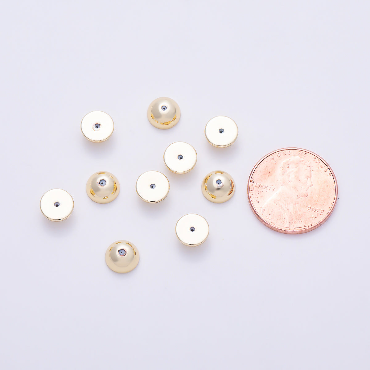 16K Gold Filled 7mm Minimalist Dome Silicone Stopper Earring Backs Findings Set by 8 Pieces | Findings-00503