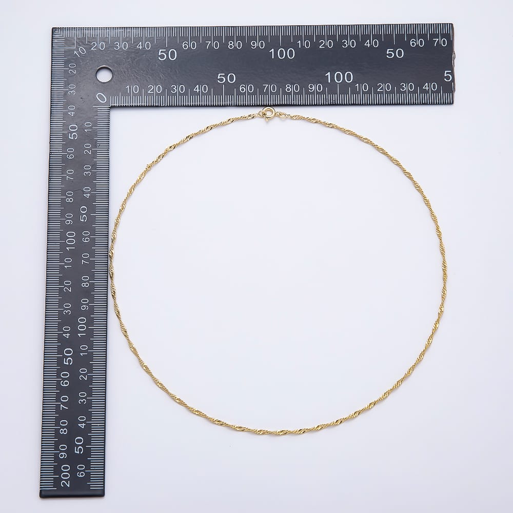 16K Gold Filled 2mm Minimalist Singapore Chain 18 Inch Necklace | WA-00212