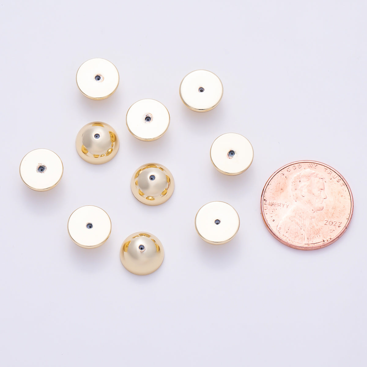 16K Gold Filled 9mm Minimalist Dome Silicone Stopper Earring Backs Findings Set by 8 Pieces | Findings-00505