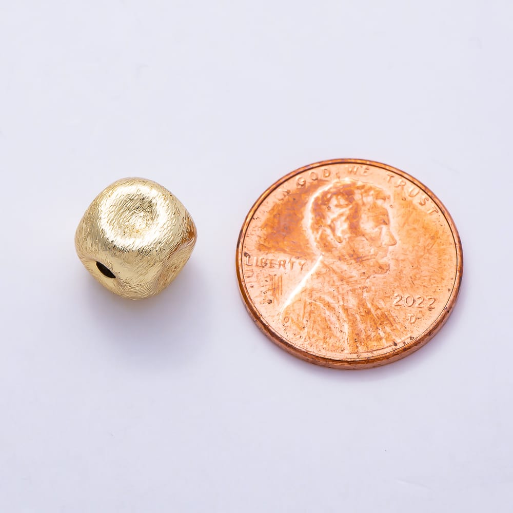 16K Gold Filled 8mm Round Hammered Textured Spacer Bead | Beads-00588