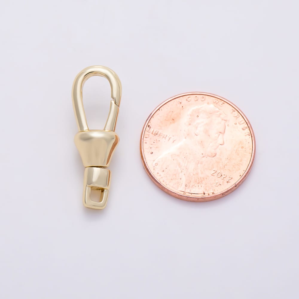 16K Gold Filled 23.5mm Minimalist Triggerless Oval Push Swivel Clasps Enhancer Closure Findings | Findings-00681