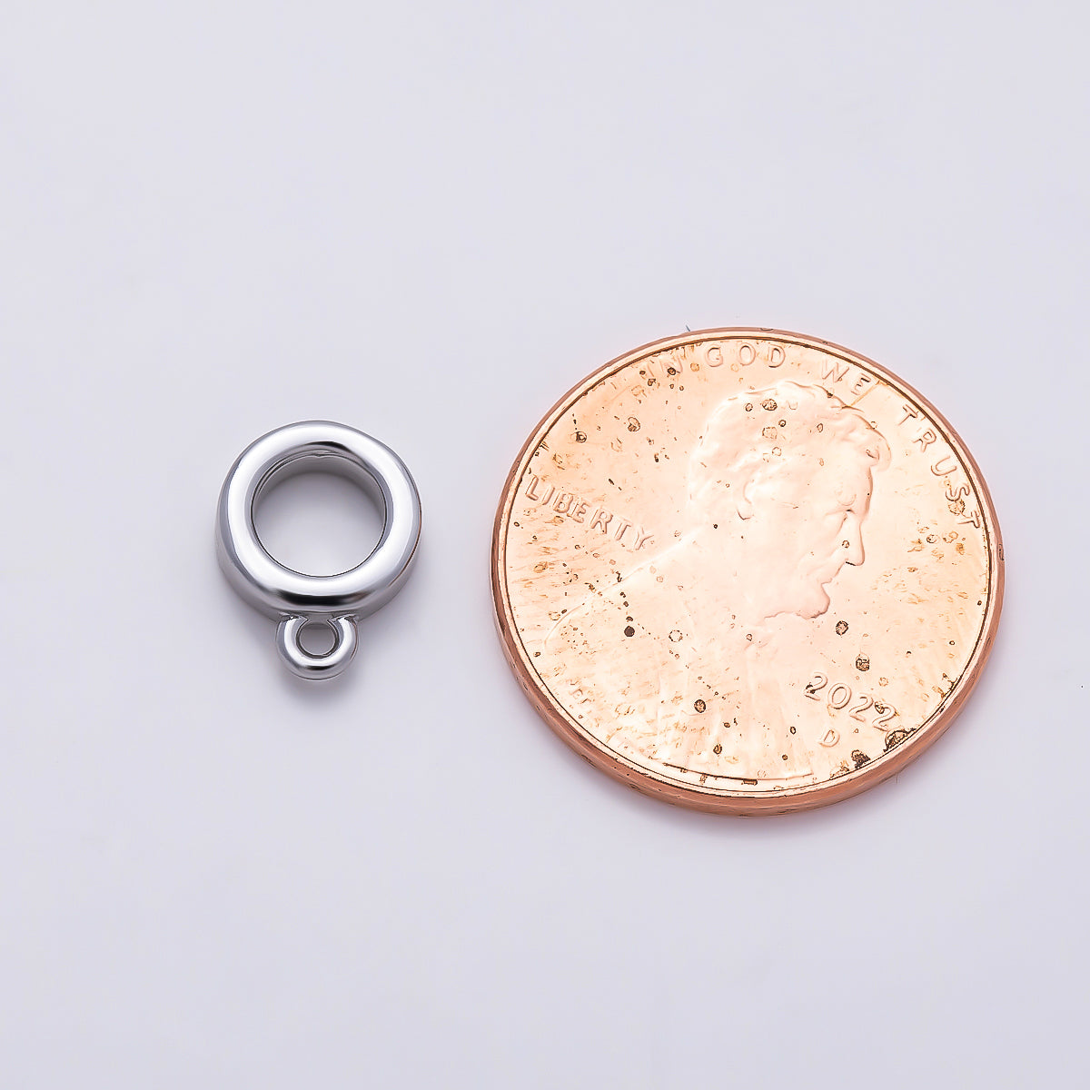 16K Gold Filled 10mm Minimalist Drop Rondelle Collar Chain Bail Findings in Gold & Silver | Findings-00410 Findings-00411