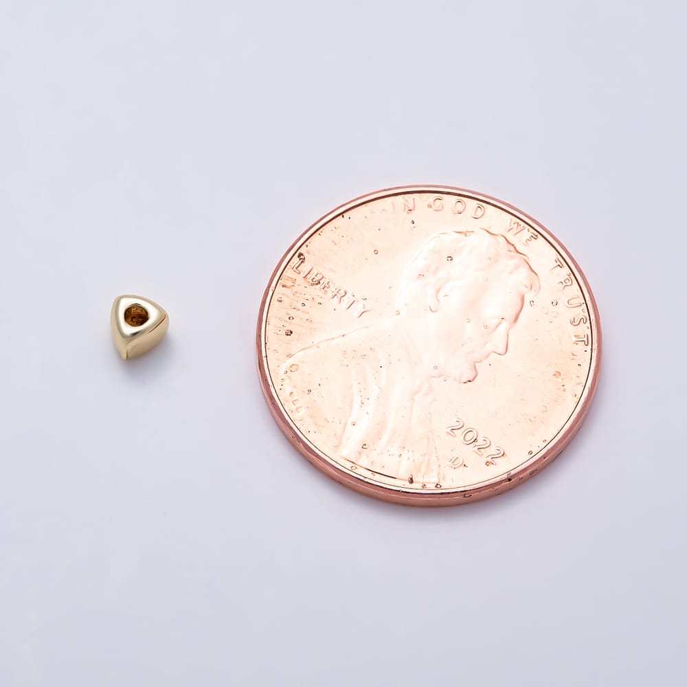 16K Gold Filled 3mm Minimalist Triangle Mini Spacer Bead by 10 Pieces | Beads-00600