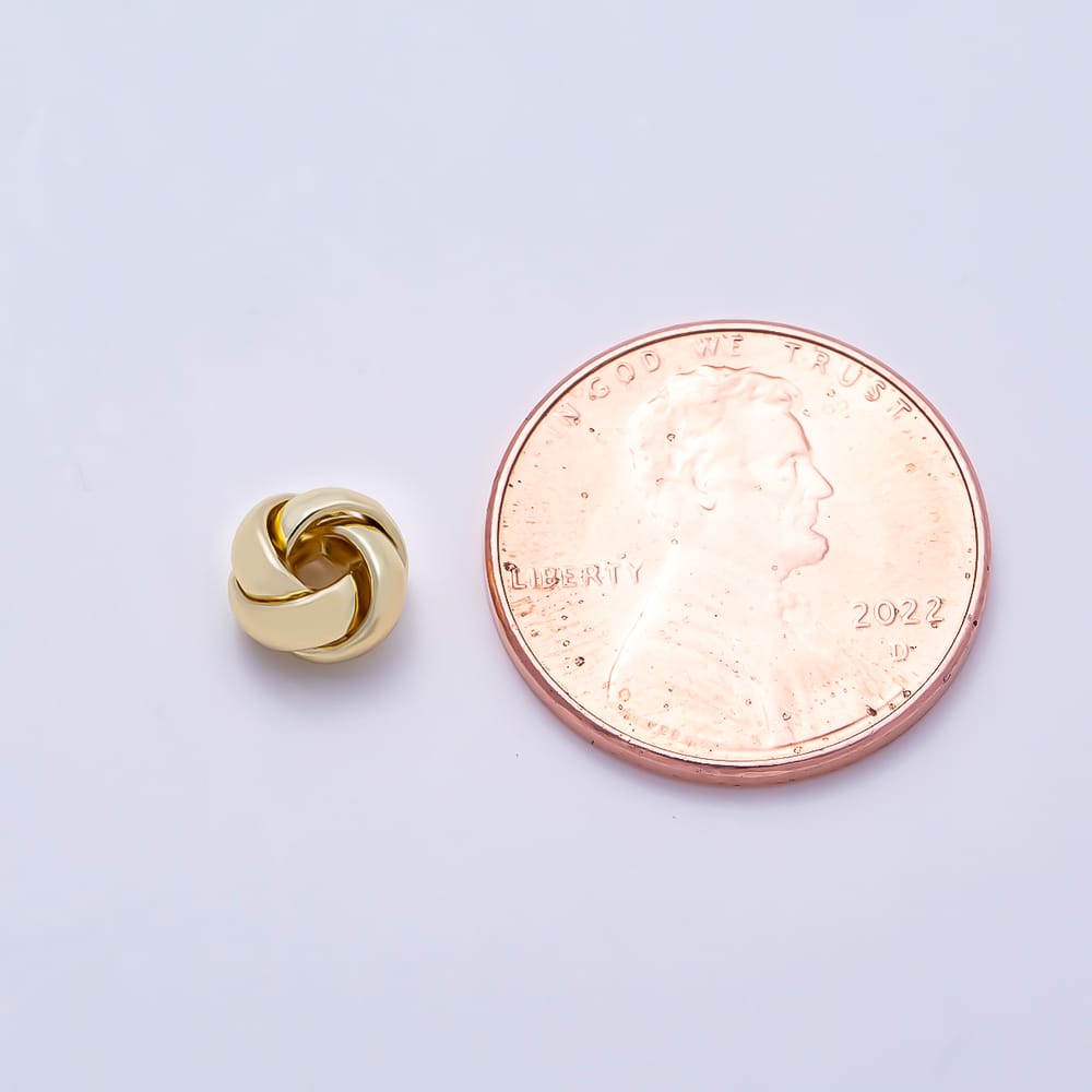 16K Gold Filled 7mm Twisted Knot Swirl Spacer Bead 4pcs/bag | Beads-00602