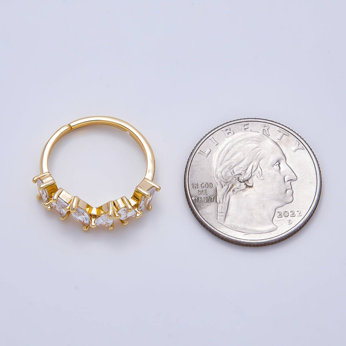16K Gold Filled Clear CZ Multi Cluster Ring in Gold & Silver | Rings-00151 Rings-00152