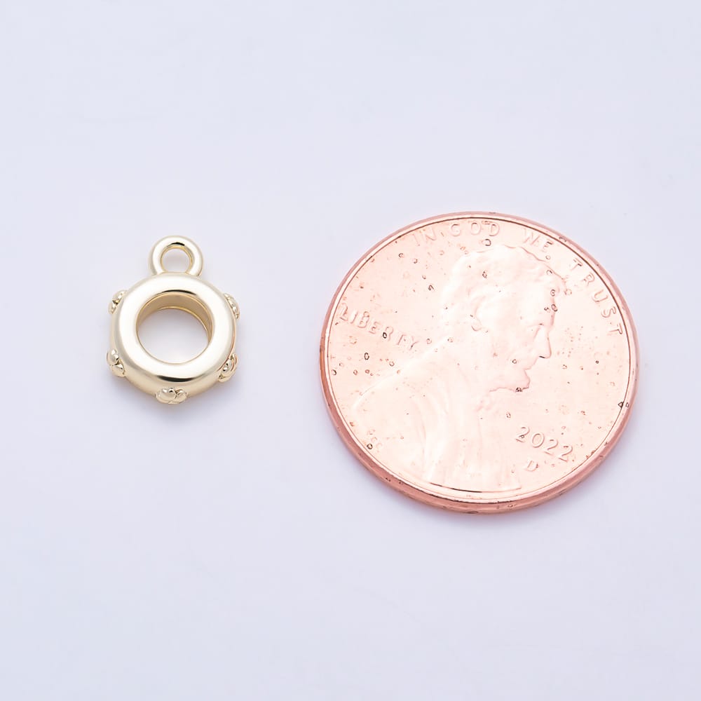 16K Gold Filled 10.5mm Minimalist Lucky Clover Rondelle Bail Findings in Gold & Silver | Findings-00656 Findings-00657
