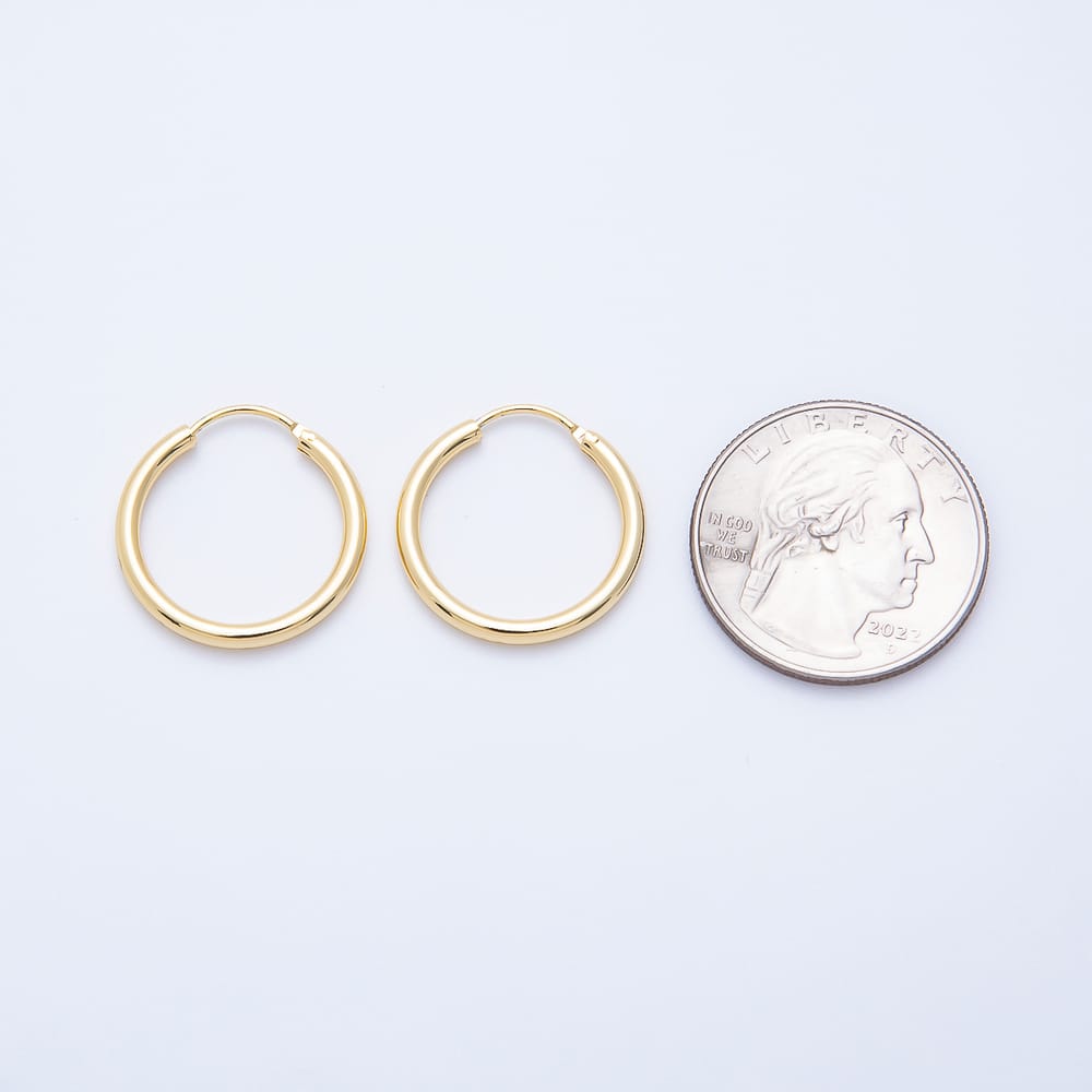 16K Gold Filled 20mm Minimalist Endless Hoop Earrings in Gold & Silver | Earrings-01245 Earrings-01246