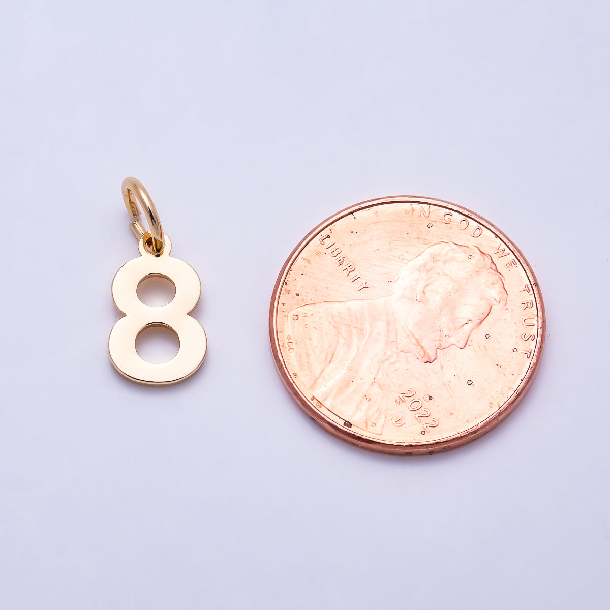 16K Gold Filled 11mm Bold Geometric Number Charm 0-9 | Charms-01736 ~ Charms-01745