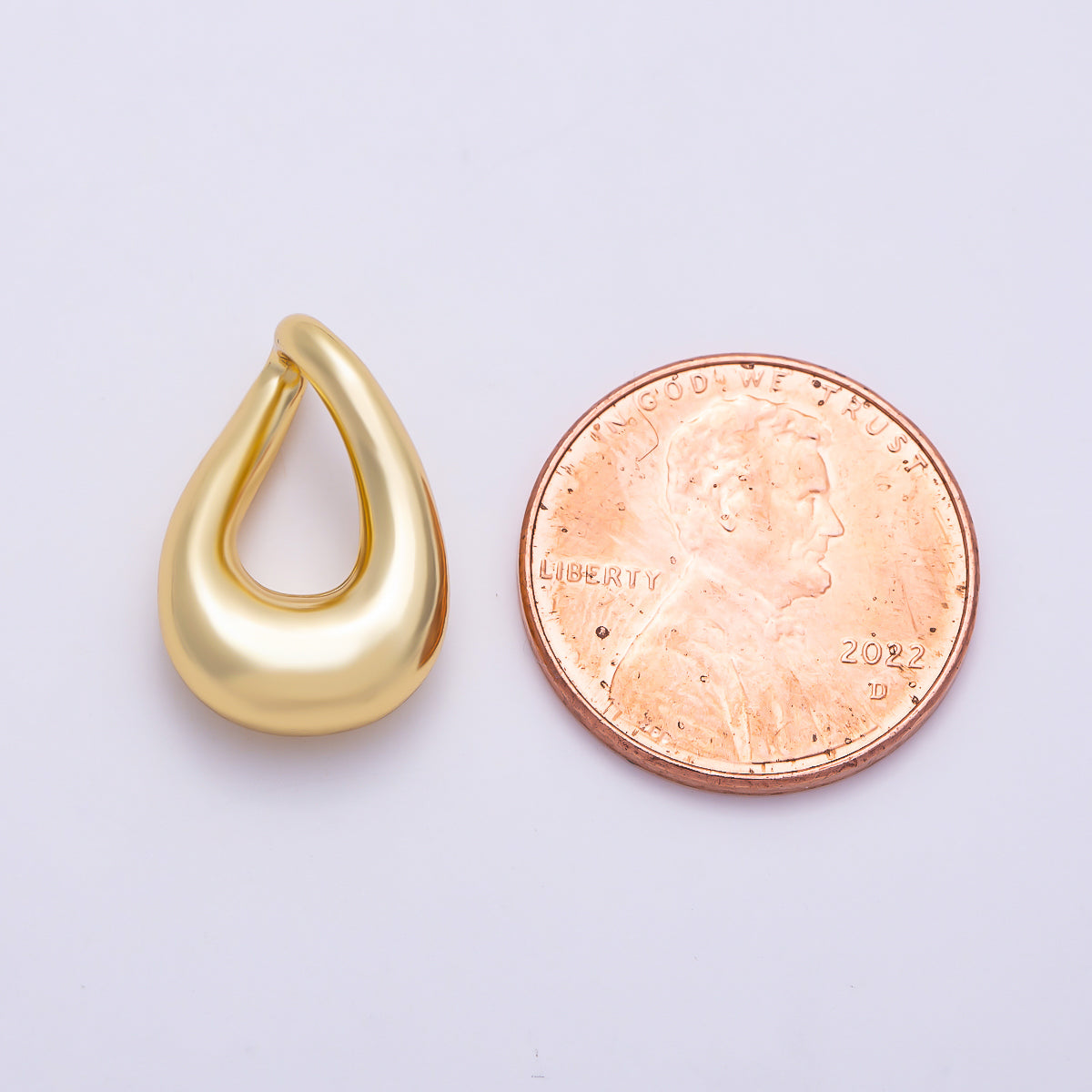 16K Gold Filled 17.7mm Minimalist Chubby Teardrop Pendant Findings in Gold & Silver | Findings-00421 Findings-00422