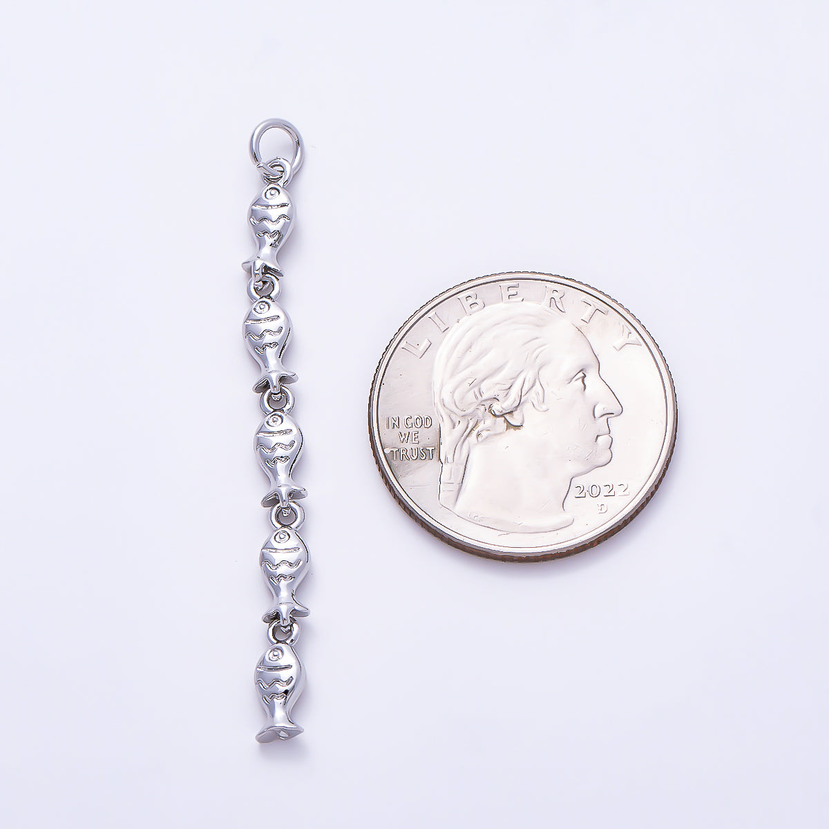 16K Gold Filled 50mm Multiple Fish Minimalist Multidimensional 3D Drop Charm in Gold & Silver | Charms-02033 Charms-02034