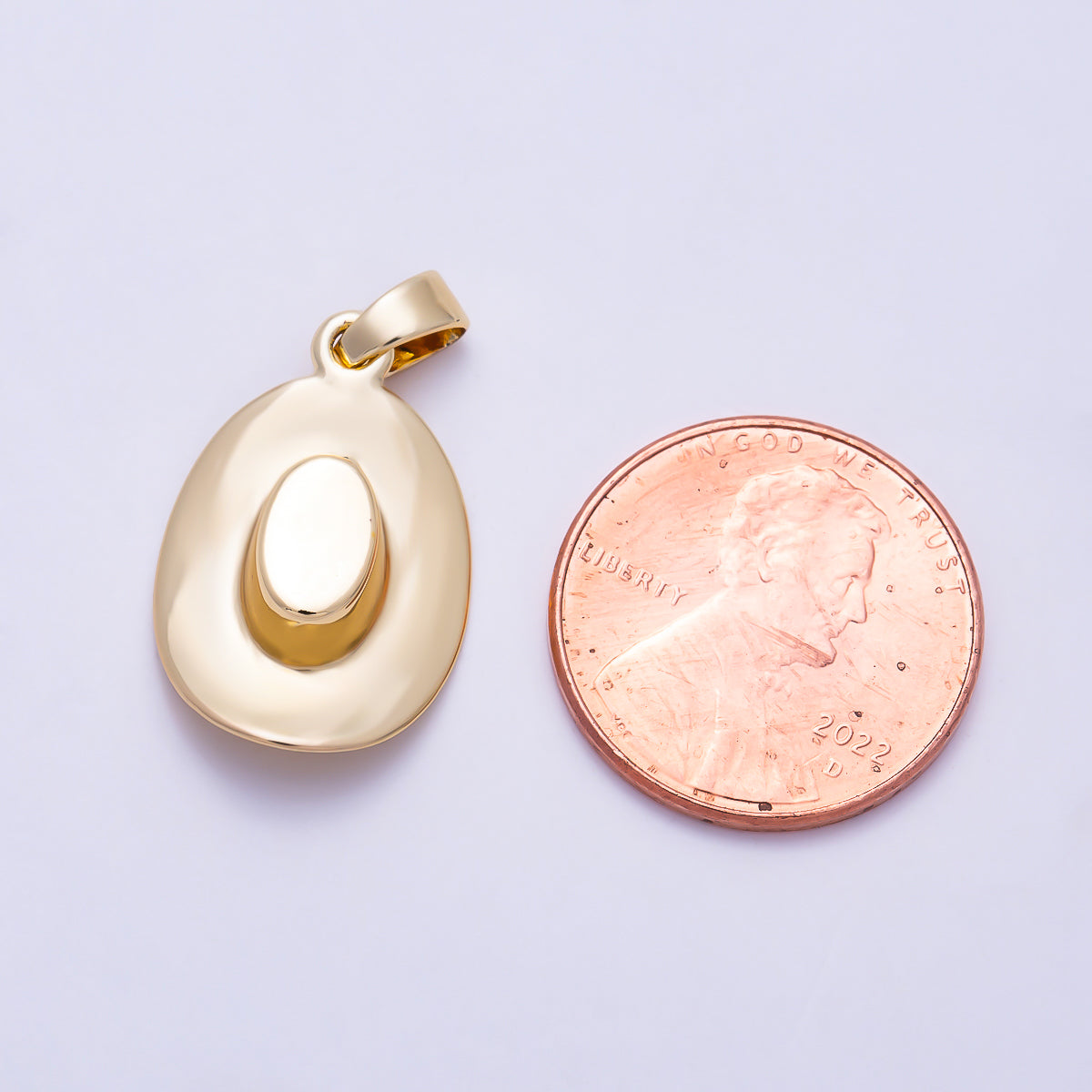 16K Gold Filled 20mm Minimalist Cow Boy Boot Multidimensional 3D Pendant | Charms-02008