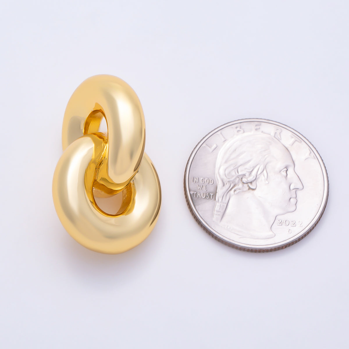 16K Gold Filled 30mm Chunky Double Interlocking Oval Loop | Findings-00566